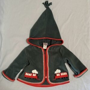 Children's Blue Jacket with Train Design
